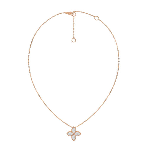 1/4 CT. Round Lab Created Diamond Four Leaf Pendant Necklace