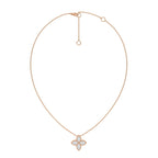 1/4 CT. Round Natural Diamond Four Leaf Pendant Necklace