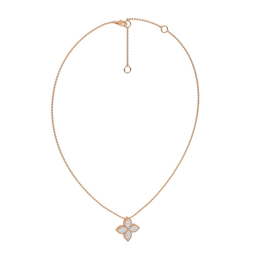 1/4 CT. Round Lab Created Diamond Four Leaf Pendant Necklace