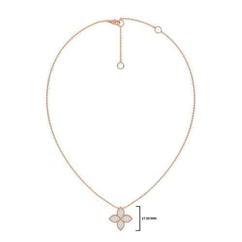 1/4 CT. Round Lab Created Diamond Four Leaf Pendant Necklace