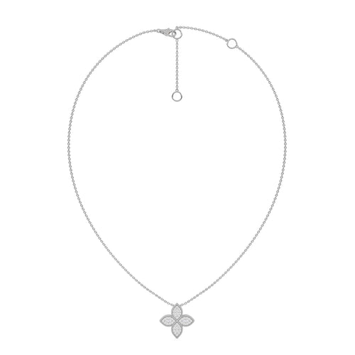 1/4 CT. Round Lab Created Diamond Four Leaf Pendant Necklace