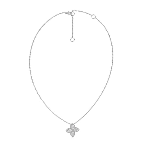 1/4 CT. Round Lab Created Diamond Four Leaf Pendant Necklace