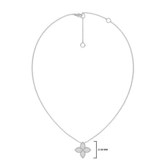 1/4 CT. Round Lab Created Diamond Four Leaf Pendant Necklace