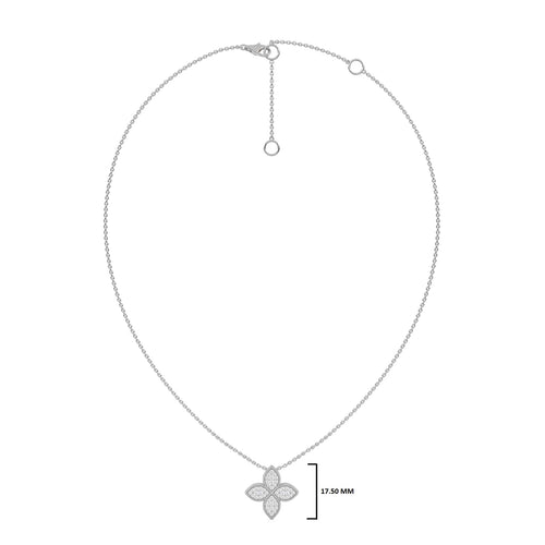 1/4 CT. Round Lab Created Diamond Four Leaf Pendant Necklace