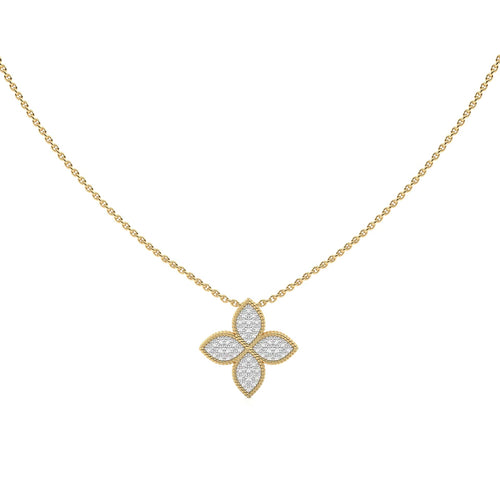 1/4 CT. Round Lab Created Diamond Four Leaf Pendant Necklace