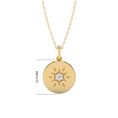 1/10 CT. Round Natural Diamond Starburst Disc Pendant