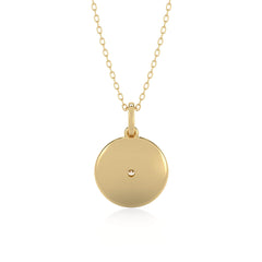 1/10 CT. Round Natural Diamond Starburst Disc Pendant