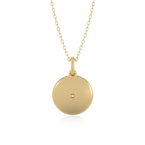 1/10 CT. Round Natural Diamond Starburst Disc Pendant