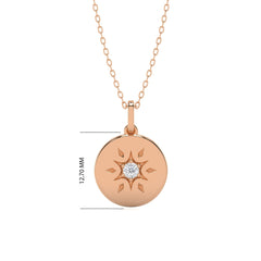 1/10 CT. Round Lab Created Diamond Starburst Disc Pendant