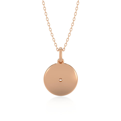 1/10 CT. Round Natural Diamond Starburst Disc Pendant
