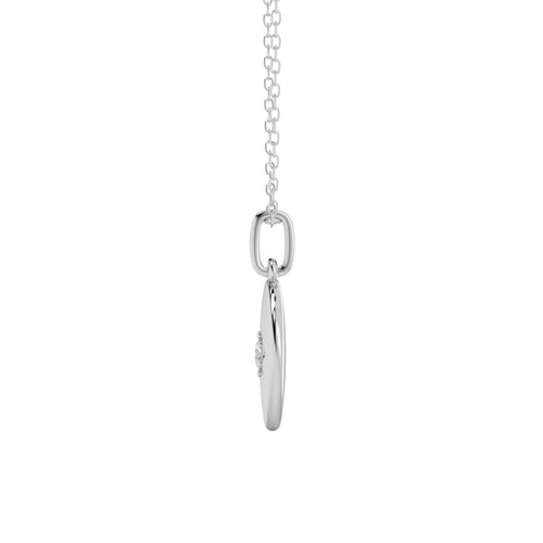 1/10 CT. Round Natural Diamond Starburst Disc Pendant