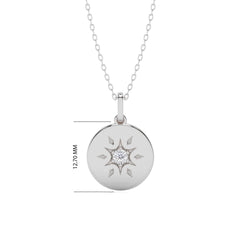 1/10 CT. Round Natural Diamond Starburst Disc Pendant