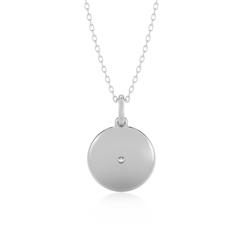 1/10 CT. Round Natural Diamond Starburst Disc Pendant