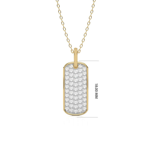 1/2 CT. Natural Diamond Dog Tag Pendant