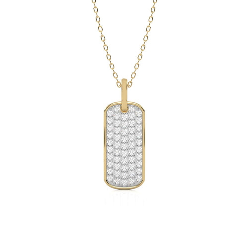 1/2 CT. Natural Diamond Dog Tag Pendant