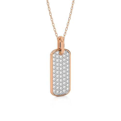 1/2 CT. Natural Diamond Dog Tag Pendant
