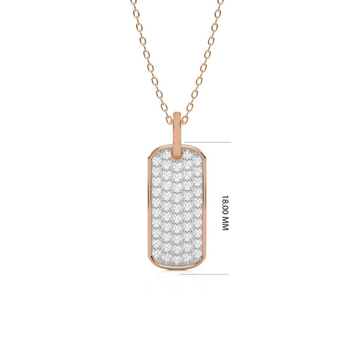 1/2 CT. Lab Created Diamond Dog Tag Pendant