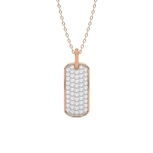 1/2 CT. Natural Diamond Dog Tag Pendant