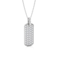 1/2 CT. Natural Diamond Dog Tag Pendant