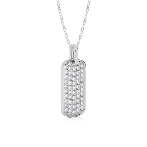 1/2 CT. Lab Created Diamond Dog Tag Pendant