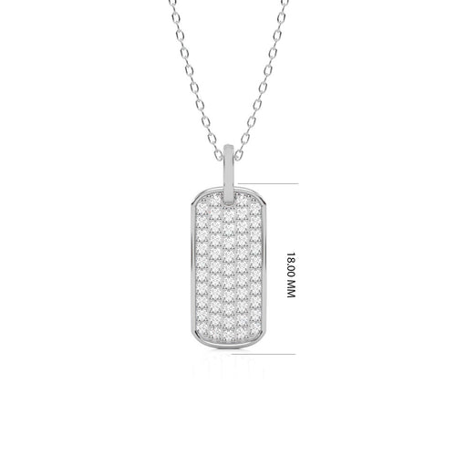 1/2 CT. Natural Diamond Dog Tag Pendant