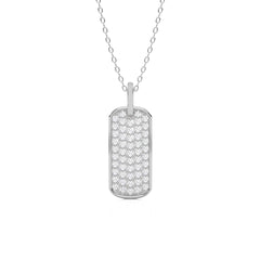 1/2 CT. Natural Diamond Dog Tag Pendant