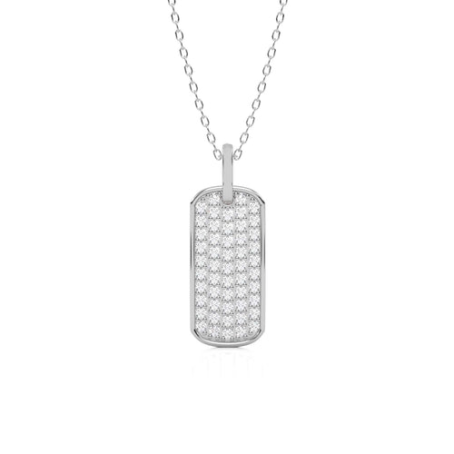 1/2 CT. Natural Diamond Dog Tag Pendant