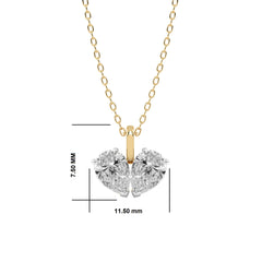1/4 CT.Toi et Moi Pear Natural Diamond Pendant