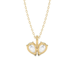 1/4 CT.Toi et Moi Pear Natural Diamond Pendant