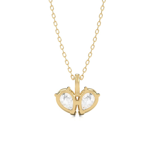 1/4 CT.Toi et Moi Pear Natural Diamond Pendant