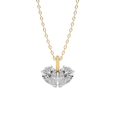 1/4 CT.Toi et Moi Pear Natural Diamond Pendant