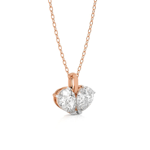 1/4 CT.Toi et Moi Pear Lab Created Diamond Pendant