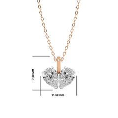 1/4 CT.Toi et Moi Pear Natural Diamond Pendant