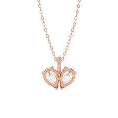 1/4 CT.Toi et Moi Pear Natural Diamond Pendant