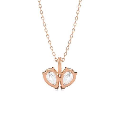 1/4 CT.Toi et Moi Pear Natural Diamond Pendant