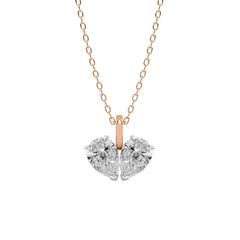 1/4 CT.Toi et Moi Pear Natural Diamond Pendant