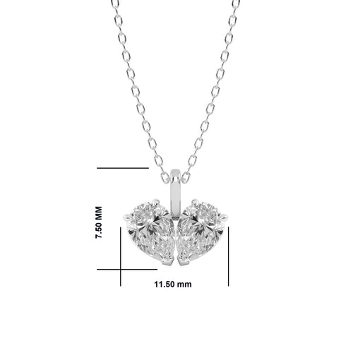 1/4 CT.Toi et Moi Pear Natural Diamond Pendant
