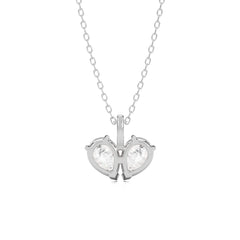 1/4 CT.Toi et Moi Pear Natural Diamond Pendant