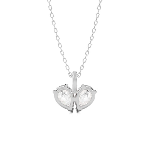 1/4 CT.Toi et Moi Pear Natural Diamond Pendant