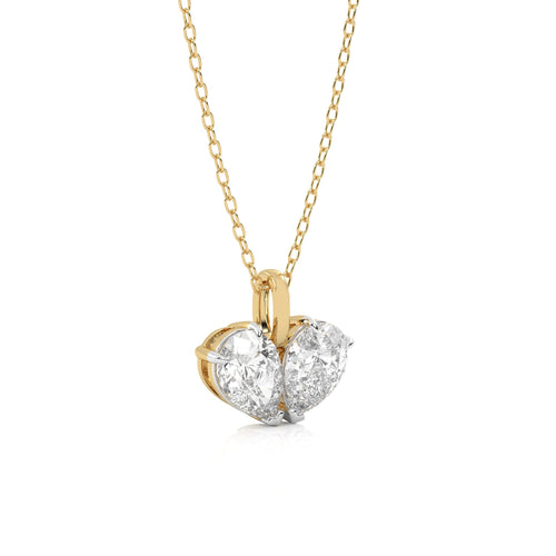 1/4 CT.Toi et Moi Pear Natural Diamond Pendant