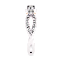 3/4 CT Infinity Twist Three Stone Lab Created Diamond Engagement Ring