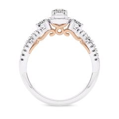 3/4 CT Infinity Twist Three Stone Lab Created Diamond Engagement Ring