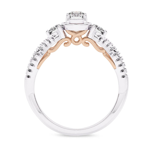 3/4 CT Infinity Twist Three Stone Lab Created Diamond Engagement Ring