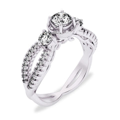 3/4 CT Infinity Twist Three Stone Engagement Ring