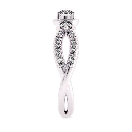 3/4 CT Infinity Twist Three Stone Lab Created Diamond Engagement Ring