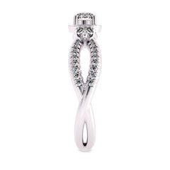 3/4 CT Infinity Twist Three Stone Lab Created Diamond Engagement Ring