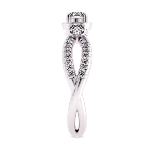 3/4 CT Infinity Twist Three Stone Lab Created Diamond Engagement Ring