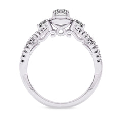 3/4 CT Infinity Twist Three Stone Lab Created Diamond Engagement Ring