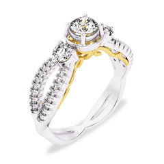 3/4 CT Infinity Twist Three Stone Lab Created Diamond Engagement Ring