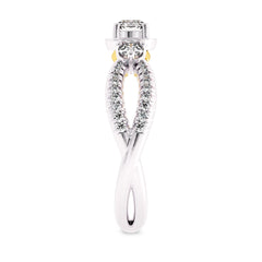 3/4 CT Infinity Twist Three Stone Lab Created Diamond Engagement Ring